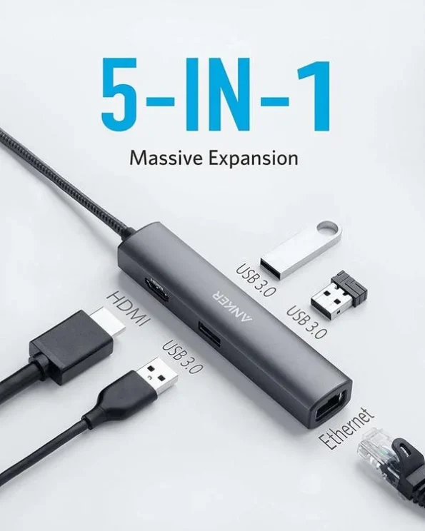 Anker PowerExpand Plus 5-in-1 USB-C Ethernet Hub